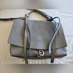 Elegant Rebecca minkoff gray Leather Shoulder bag,Crossbody,Satchel,messenger